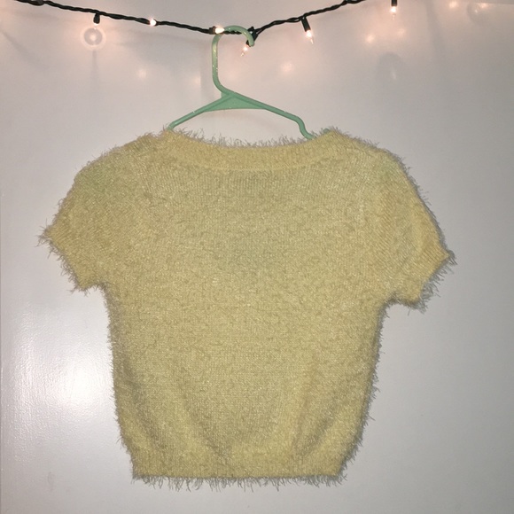 Forever 21 Tops - Forever 21 Yellow Fuzzy Crop Top